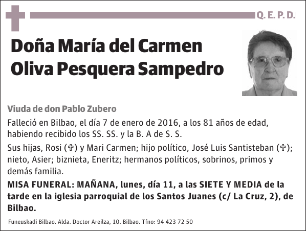 María del Carmen Oliva Pesquera Sampedro