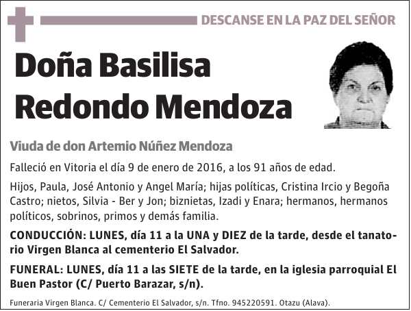 Basilisa Redondo Mendoza