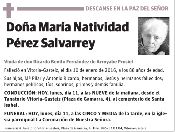 María Natividad Pérez Salvarrey