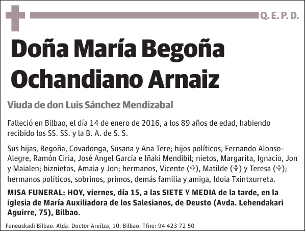 María Begoña Ochandiano Arnaiz