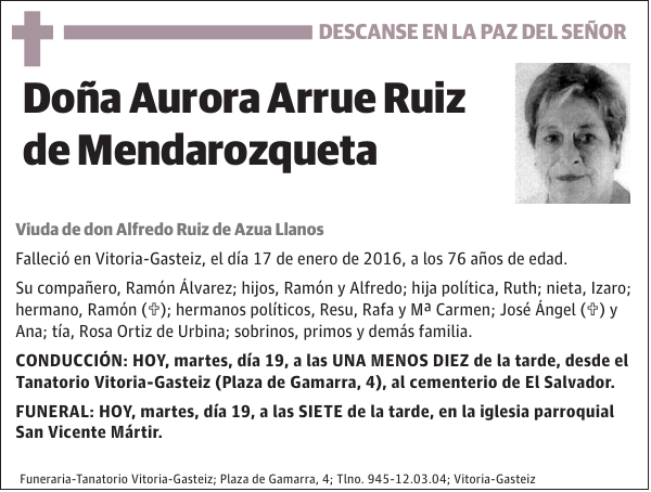 Aurora Arrue Ruiz de Mendarozqueta