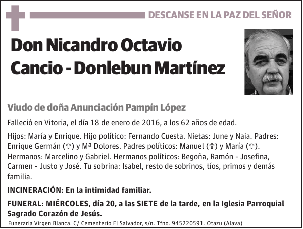 Nicandro Octavio Cancio - Donlebun Martínez