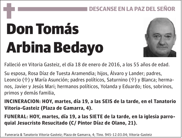 Tomás Arbina Bedayo