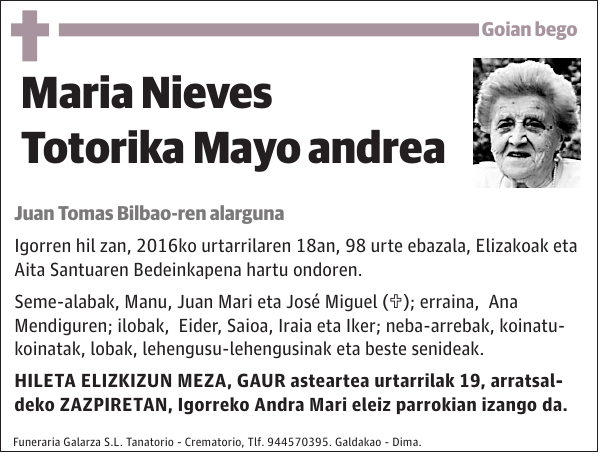 Maria Nieves Totorika Mayo