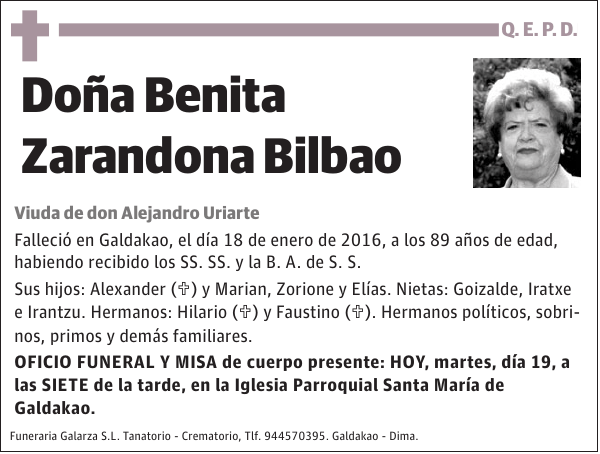 Benita Zarandona Bilbao