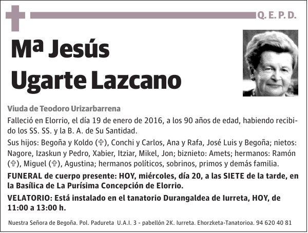 Mª Jesús Ugarte Lazcano