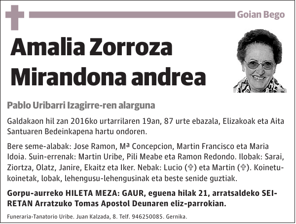 Amalia Zorroza Mirandona