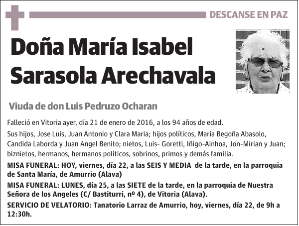 María Isabel Sarasola Arechavala