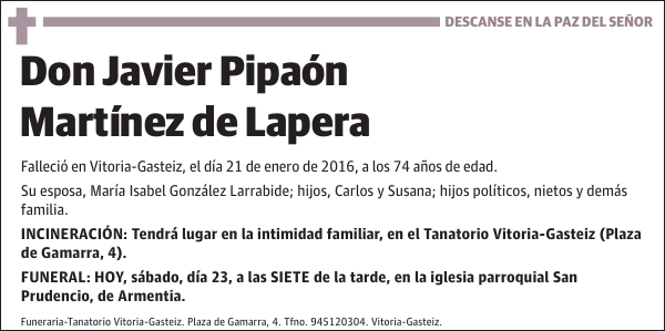 Javier Pipaón Martínez de Lapera