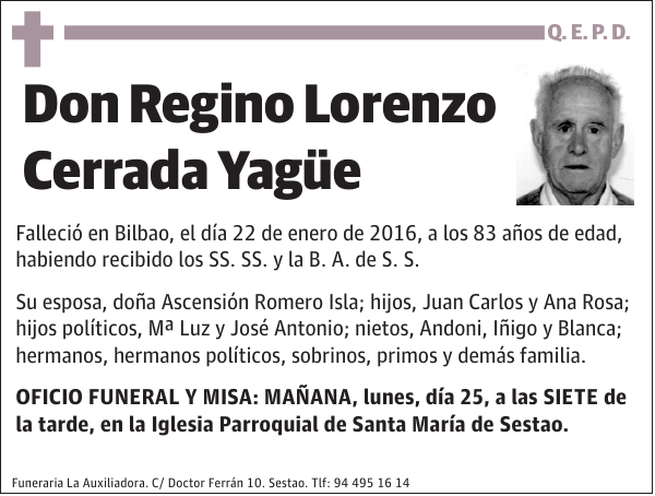 Regino Lorenzo Cerrada Yagüe