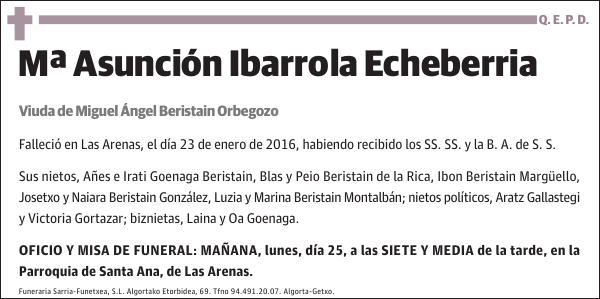 Mª Asunción Ibarrola Echeberria