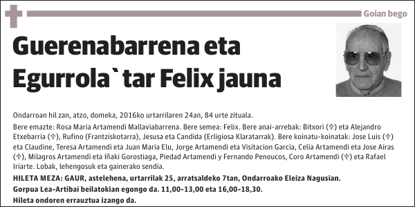 Guerenabarrena eta Egurrola tar Felix