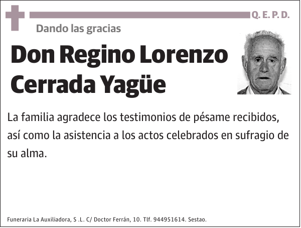 Regino Lorenzo Cerrada Yagüe