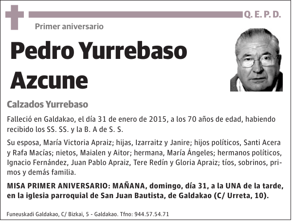 Pedro Yurrebaso Azcune