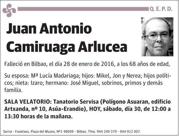 Juan Antonio Camiruaga Arlucea