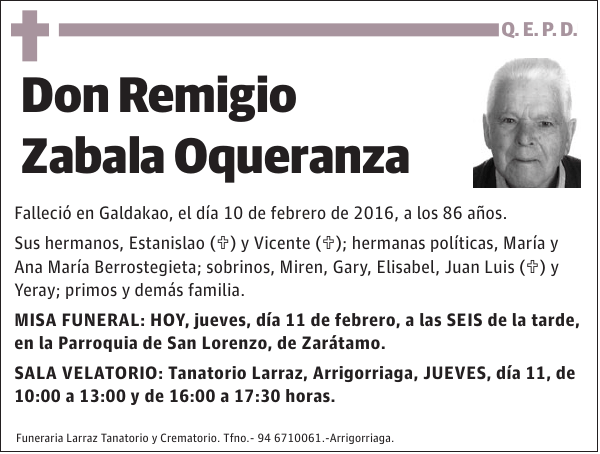 Remigio Zabala Oqueranza