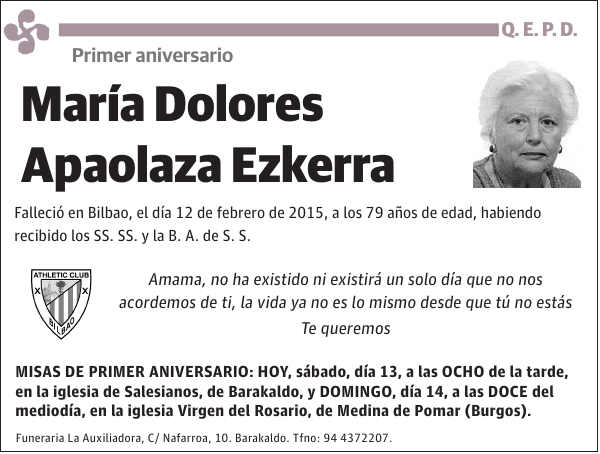 María Dolores Apaolaza Ezkerra