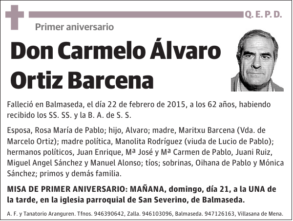 Carmelo Álvaro Ortiz Barcena