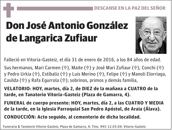 José Antonio González de Langarica Zufiaur