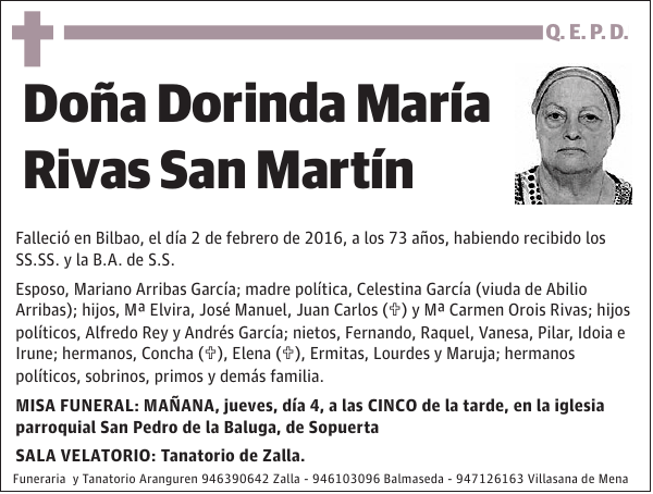 Dorinda María Rivas San Martín