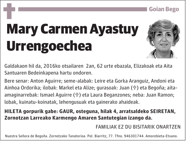 Mary Carmen Ayastuy Urrengoechea