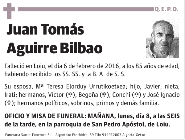 Juan Tomás Aguirre Bilbao