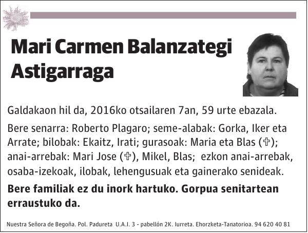 Mari Carmen Balanzategi Astigarraga