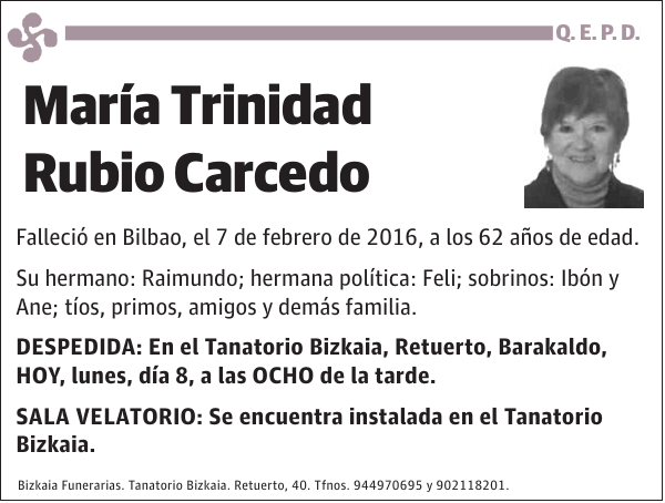 María Trinidad Rubio Carcedo