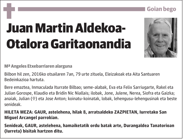 Juan Martin Aldekoa- Otalora Garitaonandia