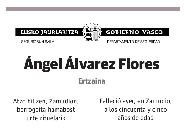 Ángel Álvarez Flores Ertzaina Atzo