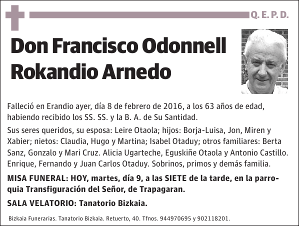 Francisco Odonnell Rokandio Arnedo