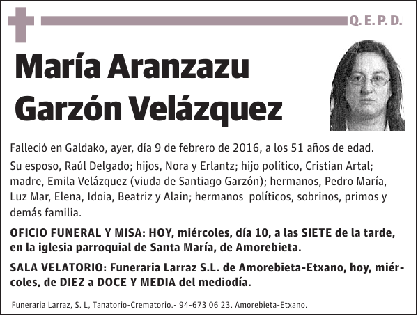 María Aranzazu Garzón Velázquez