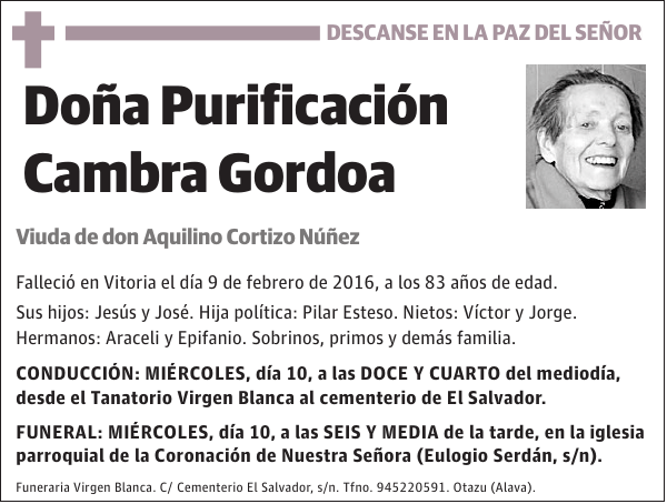 Purificación Cambra Gordoa