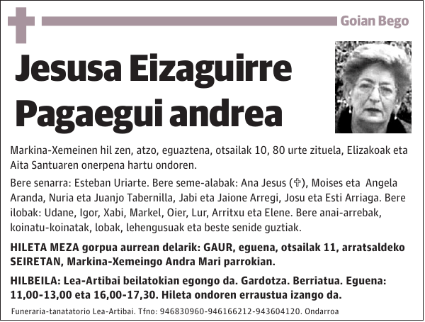 Jesusa Eizaguirre Pagaegui