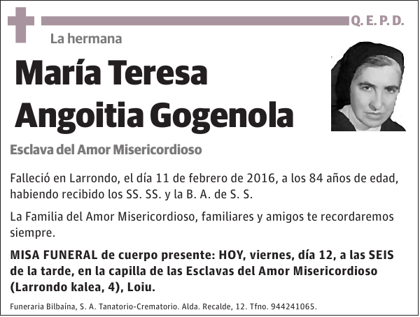 María Teresa Angoitia Gogenola