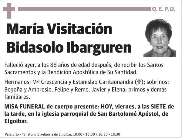 María Visitación Bidasolo Ibarguren