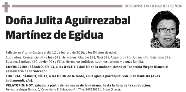 Julita Aguirrezabal Martínez de Egidua