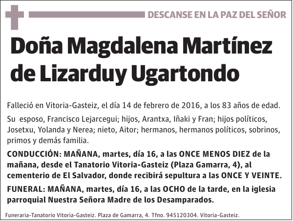 Magdalena Martínez de Lizarduy Ugartondo