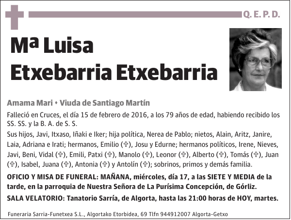 Mª Luisa Etxebarria Etxebarria