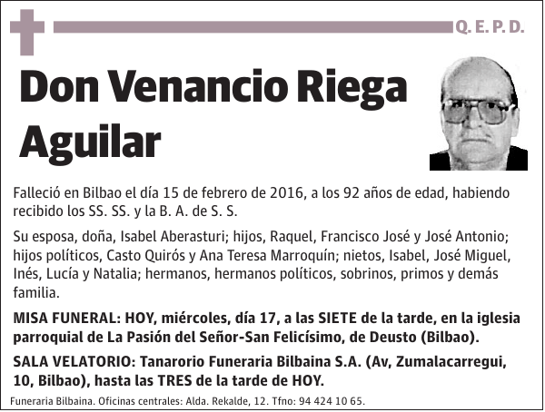 Venancio Riega Aguilar