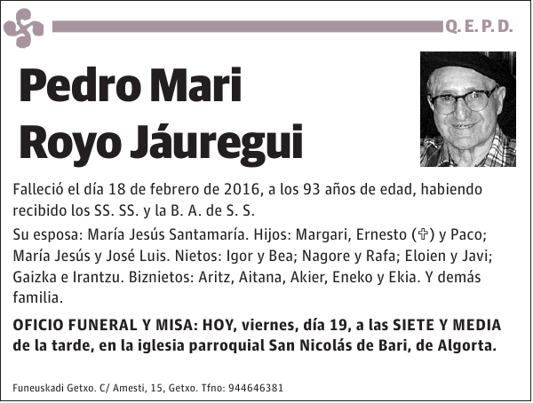 Pedro Mari Royo Jáuregui