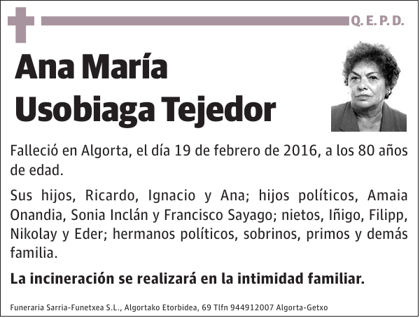 Ana María Usobiaga Tejedor