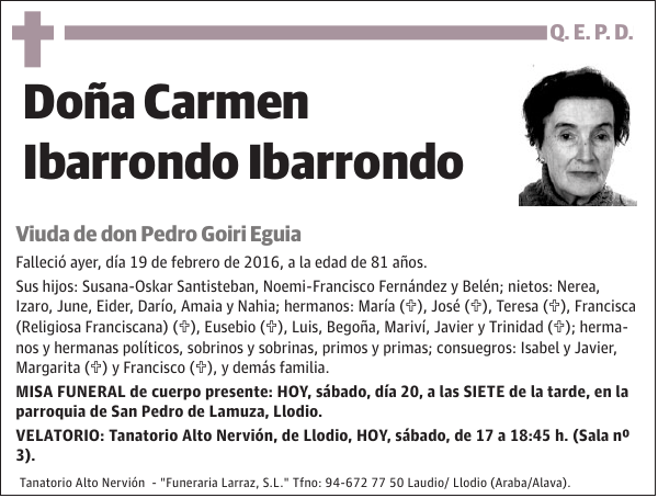 Carmen Ibarrondo Ibarrondo