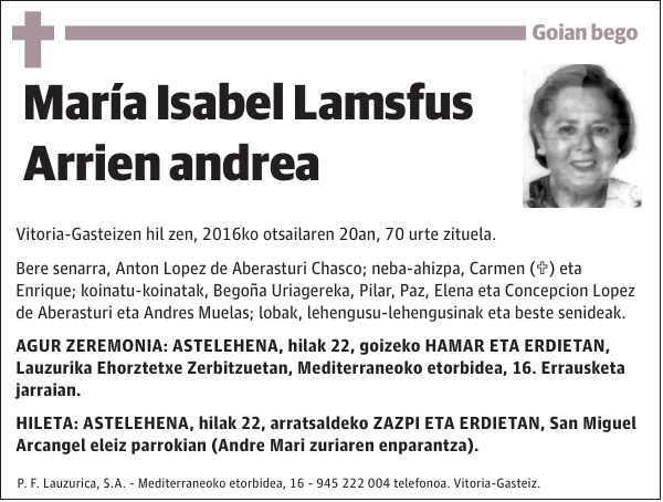 María Isabel Lamsfus Arrien