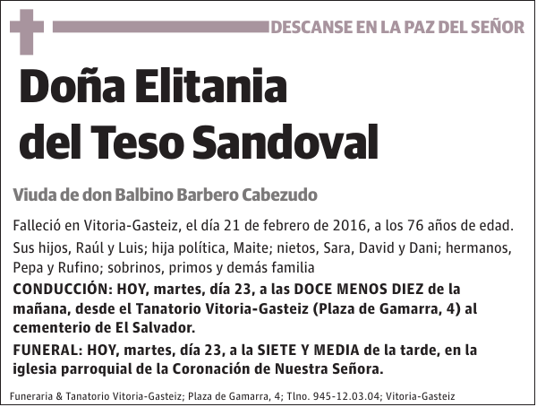 Elitania del Teso Sandoval