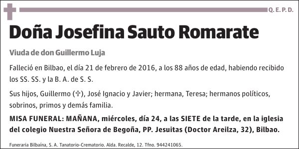 Josefina Sauto Romarate