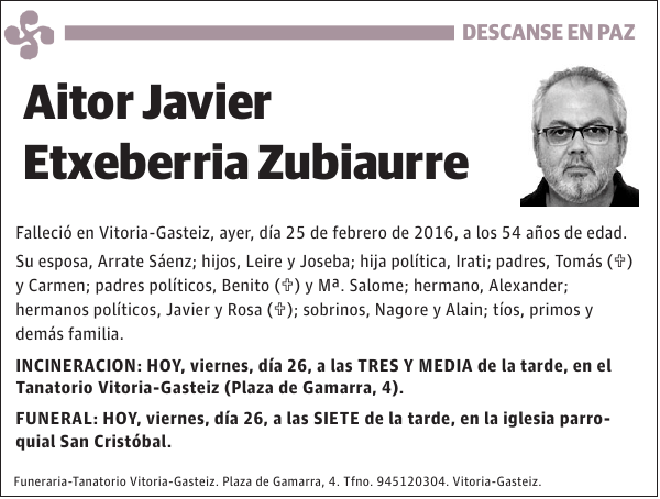 Aitor Javier Etxeberria Zubiaurre