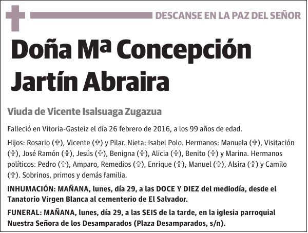 Mª Concepción Jartín Abraira