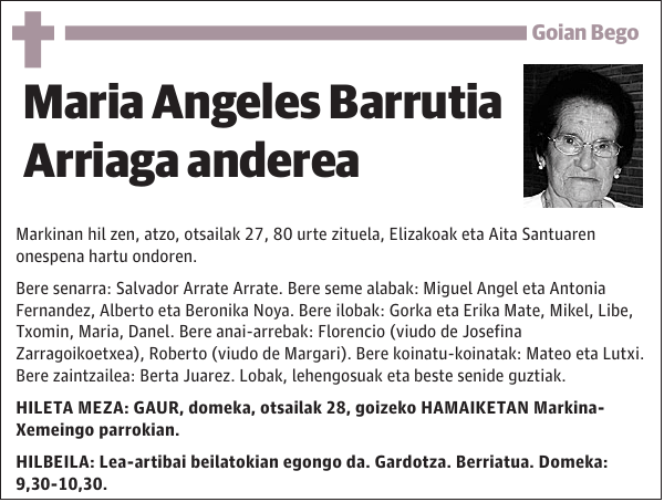 Maria Angeles Barrutia Arriaga