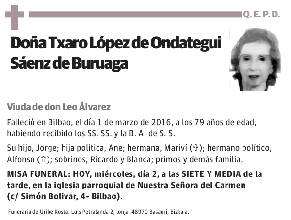 Txaro López de Ondategui Sáenz de Buruaga